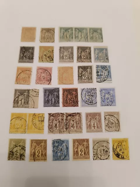 France,L286, Lot de 32 différents Types Sages Belle Côte++