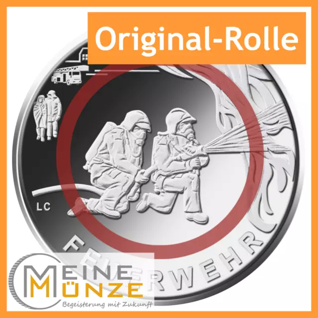 25 x 10 Euro Münze 2023 FEUERWEHR Original Rolle Münzrolle Deutschland