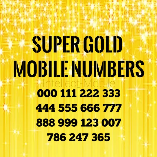 Gold Easy Mobile Number Memorable Platinum Vip Uk Pay As You Go Sim Card 888 786