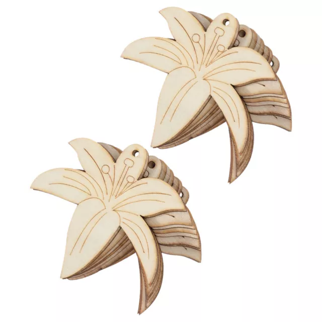 20pcs Wooden Flower Pieces DIY Handmade Crafts DIY Wood Slices Flower Modeling