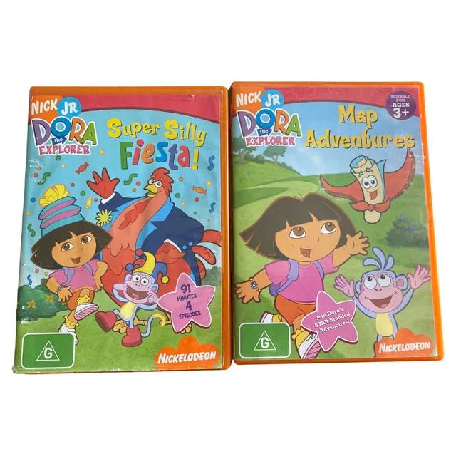 Dora The Explorer DVD x 2 Lot Map Adventures & Super Silly Fiesta Nick Junior