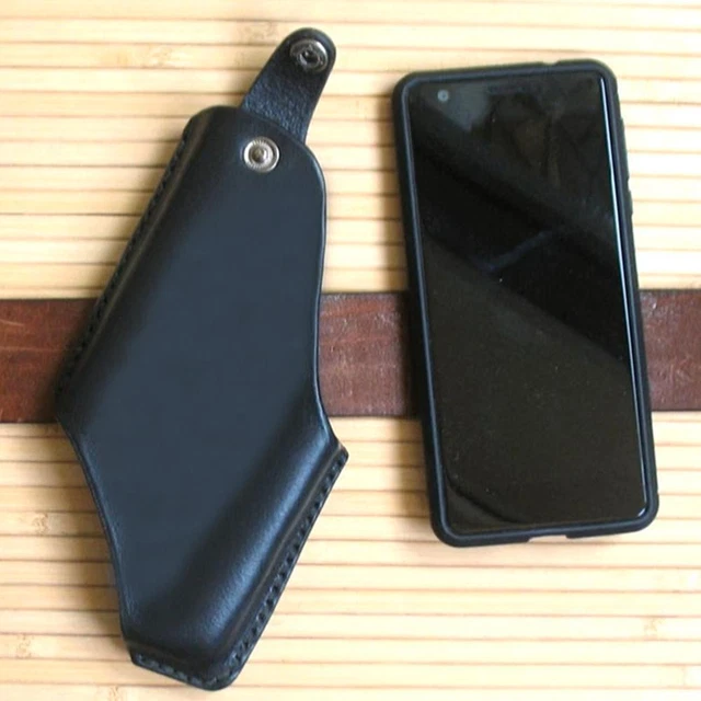 Men Cell Phone Belt Pack Bag Loop Waist Holster Pouch Genuine Leather Case​ M5S7