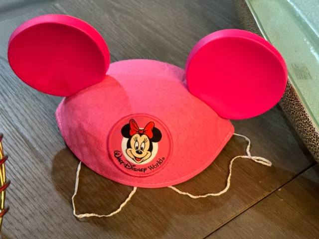 Walt DISNEY World MINNIE MOUSE EARS Pink Youth Ears Hat Vintage