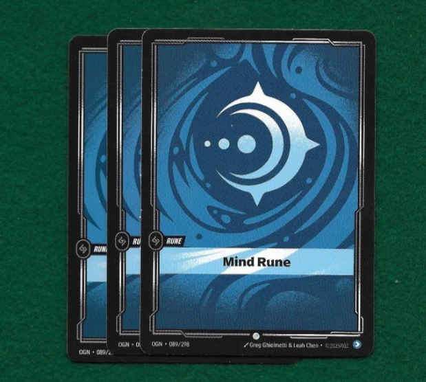 MIND RUNE 089/298 (3X) Riftbound League Of Legends Rune English Regular ...