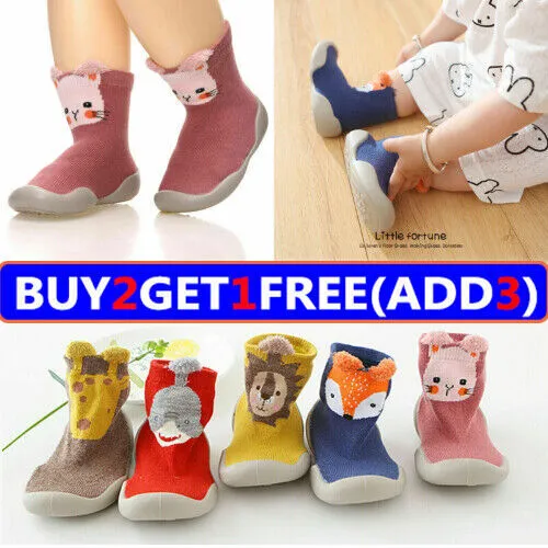 Autumn Baby Toddler Anti-slip Slippers Socks Girl Boys Kids Cotton Cartoon Shoes