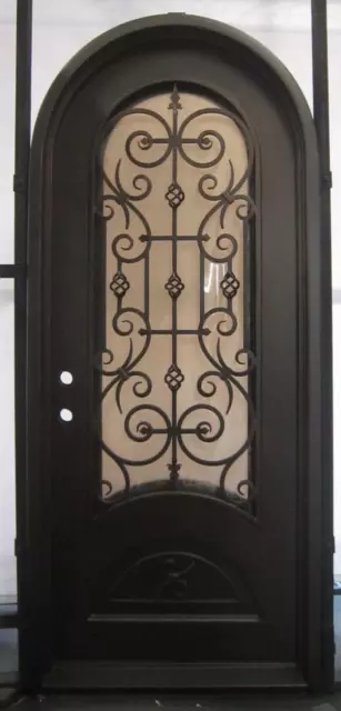 Beautiful Estate Heavy Good R Rated Iron Entry Door With Safety Glass - S39