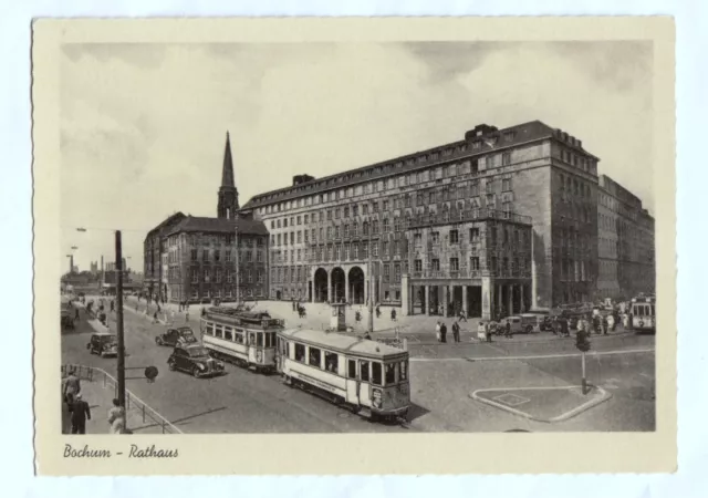 AK BOCHUM um 1960 -  Rathaus mit Straßenbahn / Ruhrgebiet Herne Hattingen