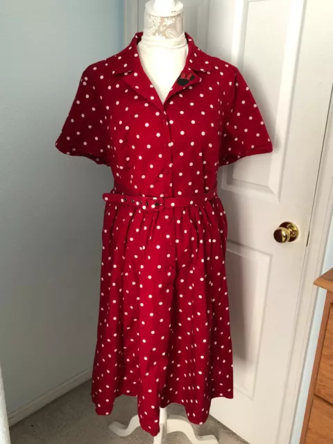 TORRID DISNEY MINNIE Mouse Red Polka Dot Retro Swing Dress. Plus Size ...