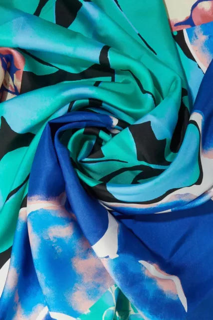 New DIANE VON FURSTENBERG DVF Jella Printed Silk-twill Scarf, MSRP $178