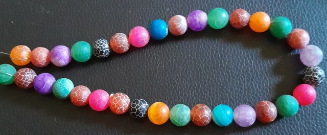 1 Strang Achat Perlen , ca.12mm  bunt Edelsteine