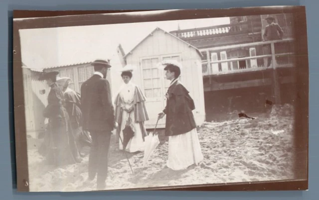 Tirage Citrate Vintage Villers-sur-Mer 'Les Planches' - Calvados, Circa 1903, Format 7x11 Cm