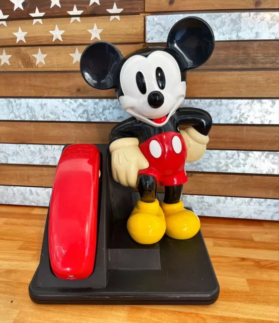 Vintage Disney MICKEY MOUSE AT&T Phone Telephone Animated Missing Cord