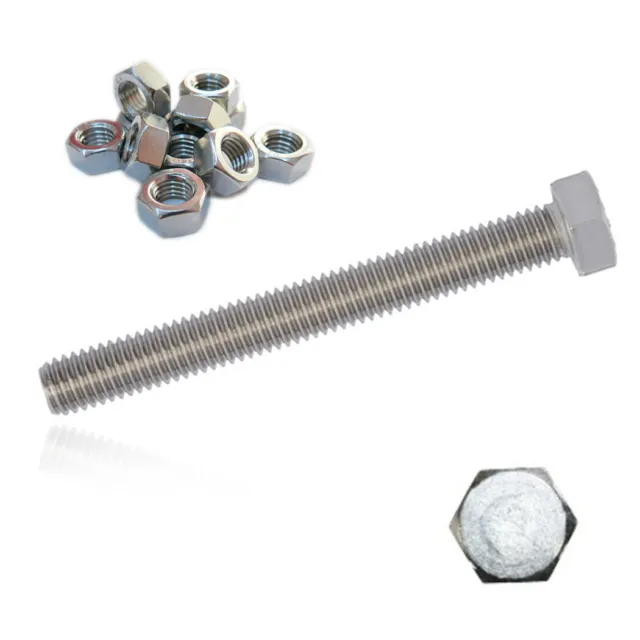 200x Tuercas Hexagonales + M5x80 Acero Inox A2 Festigkeitsklasse 70 DIN933