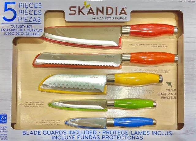Skandia 5-piece Stainless German Steel Cutlery Set with Blade Guards (C)