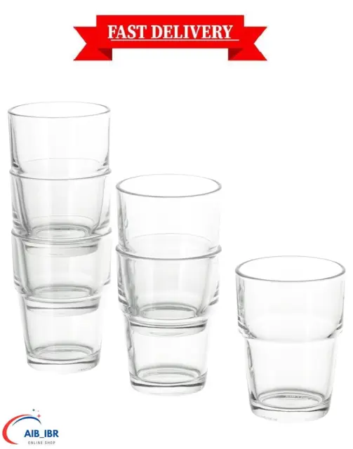 Ikea REKO Kitchen Small Glass Juice Water Milk Drinking, 17 cl Pack of 06, New