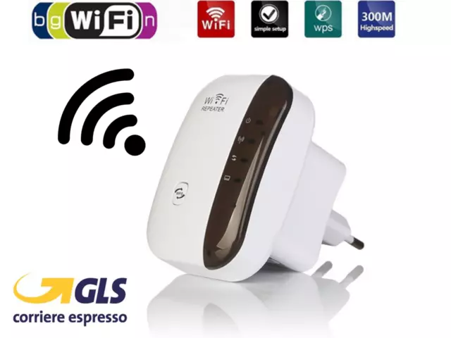 Ripetitore Segnale Wifi Hotspot Wireless Extender Amplificatore Estendi Wi-Fi