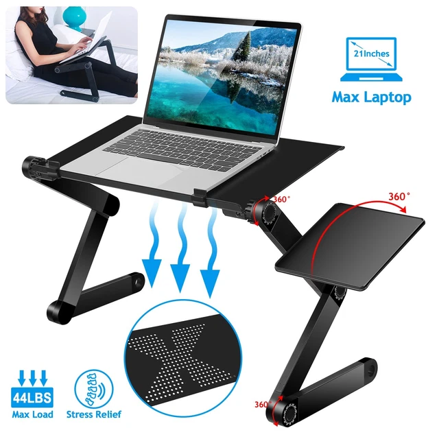 ROLLING LAPTOP DESK Adjustable Height Computer Table Stand up Office ...
