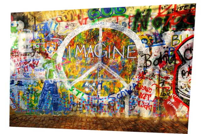 graffiti wall urban street art Print A0 size Canvas john lennon imagine painting