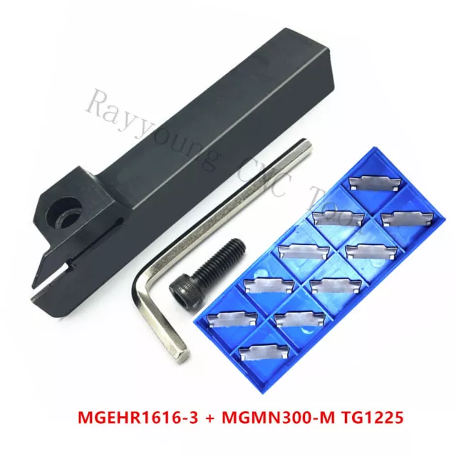 10P MGMN300-M TG1225  CNC Carbide insert +1P MGEHR1616-3 Grooving Tool Holder