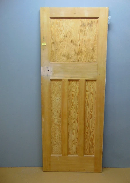 Door 1930's 4 Panel Pine Wooden 29 3/4" x 77  1/2" Internal  door ref 126D