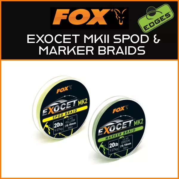 FOX EXOCET MK2  SPOD & MARKER BRAIDS - NEW | CARP FISHING / 300m SPOOLS