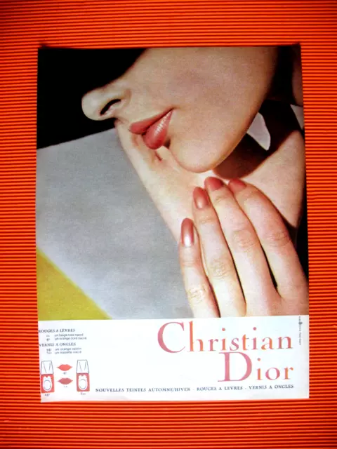 Publicite De Presse Christian Dior Rouge A Levres Vernis A Ongles Ad 1966