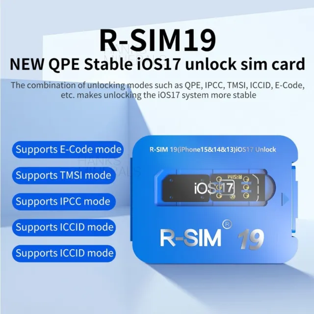 Tarjeta de desbloqueo nano estable R-SIM19 QPE para iPhone 15 14 13 12 11 RSIM 19 iOS17 2