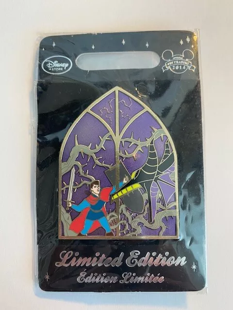 Disney Store UK Sleeping Beauty Stained Glass Window King & Queen LE 800 Pin
