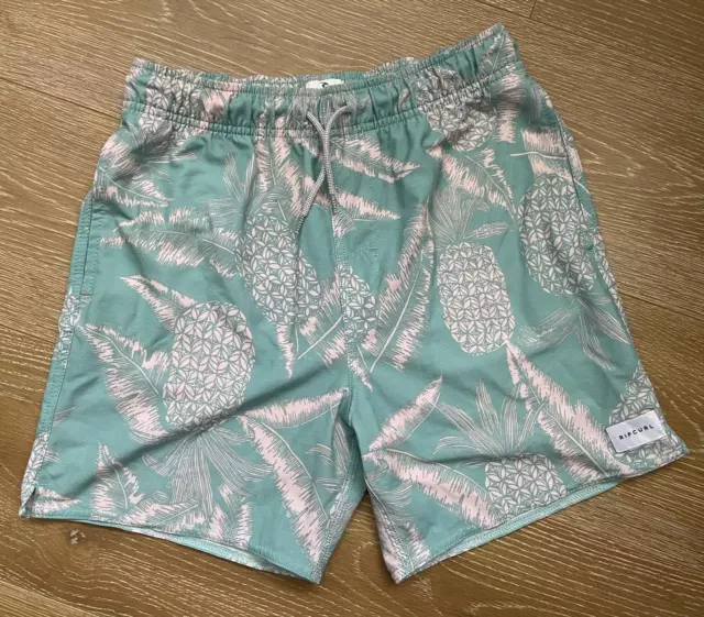 Rip Curl Lay Days Board Shorts - Green Pink Pineapple - Youth Kids Size 14