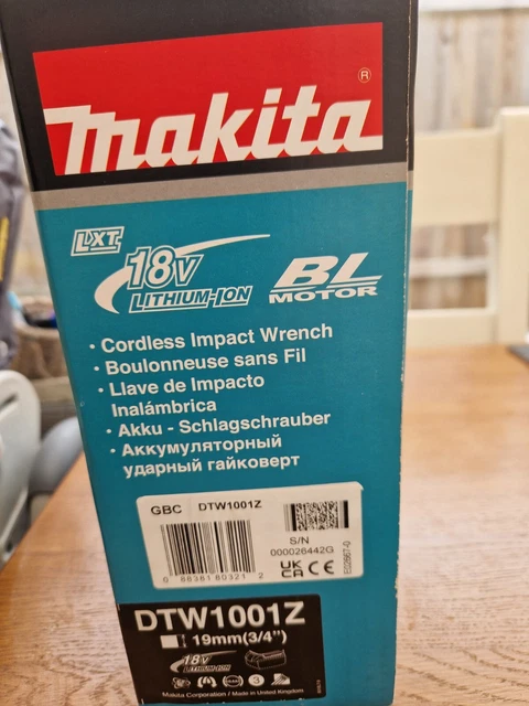 Makita DTW1001Z 18V Cordless Impact Wrench - Blue (88381803212)