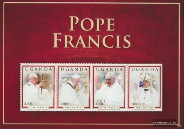 Uganda 3215-3218 Minifoglio (completa edizione) MNH 2014 Papa Francesco