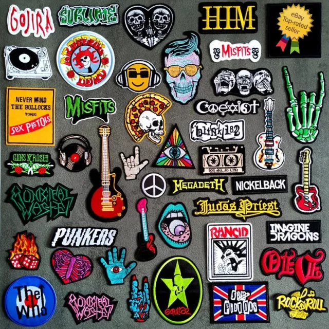 Metal Rock Punk Patches - Music Band Clothes Patch Badge Stickers Iron  Applique