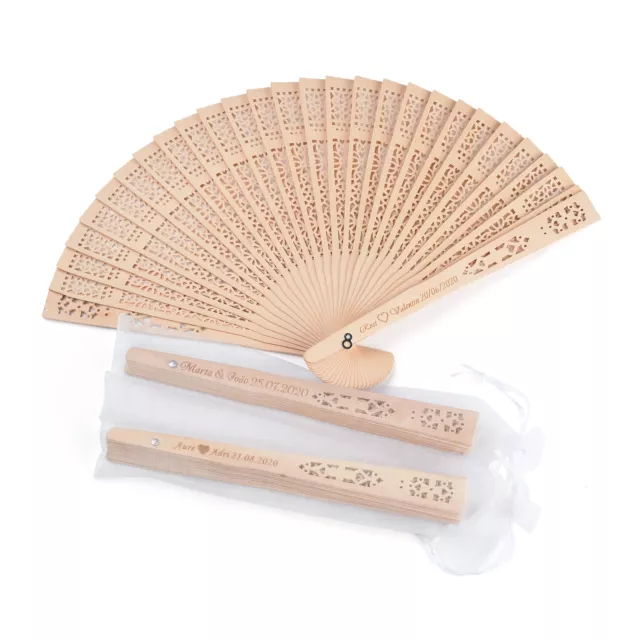 50 personalized carved wooden folding hand fan personalized fan 2023