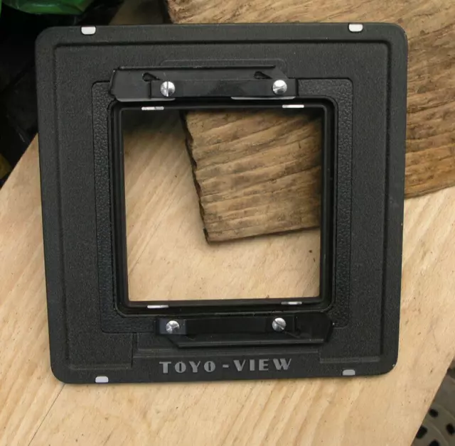 original Toyo monorail 5x4 10x8 158 sq lens board adaptor to Graflex Pacemaker