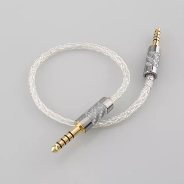 10cm 8Core Pure Silver 4.4mm Balanced Male to Male Audio Cable AUX Adapter Cable