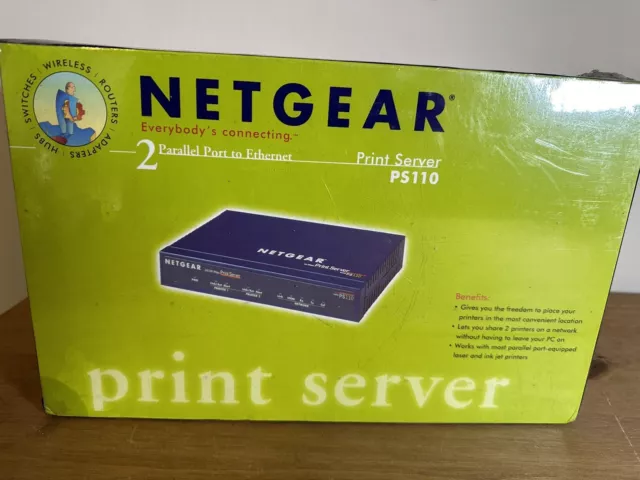 Netgear Ps110 10/100Mbps Print Server (Ps110Uk) ***Brand New Sealed Boxed***