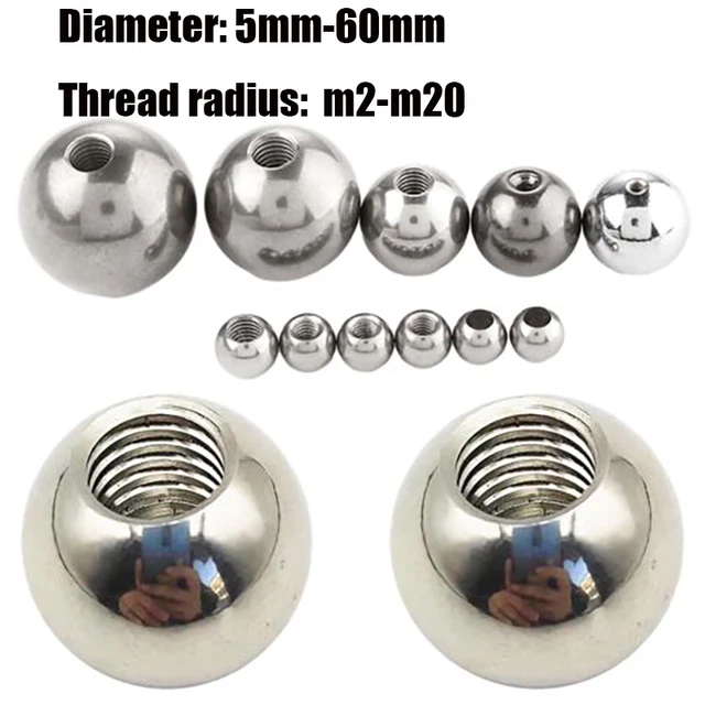 Thread Ball Bearing Round Balls Half-hole Stainless Steel M2-M20 Dia 5MM-60MM