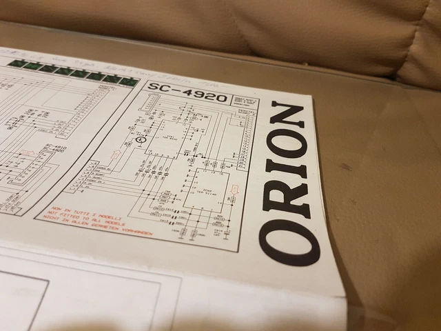 Schema elettrico Orion quadro elettrico BFE 4900 / CR 4920 / SC 4920 / IC 4900 / IR 4900...