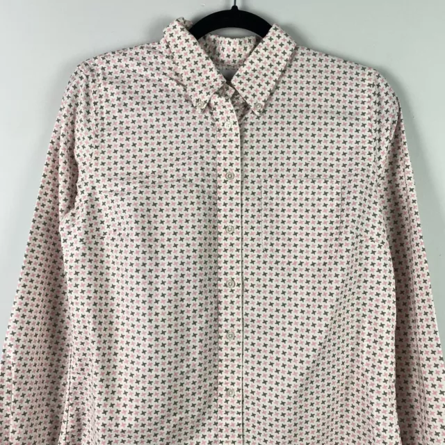 Brooks Brothers Black Fleece Shirt Dress Womens BB3 Long Sleeve White Pattern 2