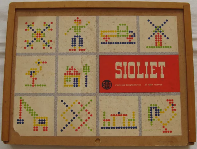 Sioliet altes Steckspiel Mosaik aus Holz Retro Vintage