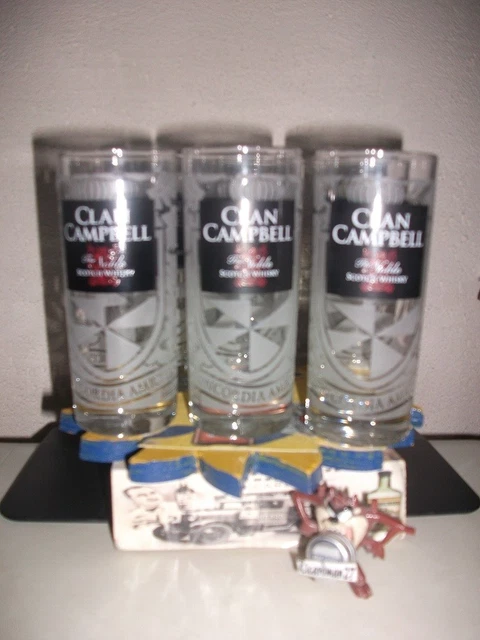 Verres à Whisky Clan Campbell - Lot De 6 - Forme Conique - Verrerie Bistrot