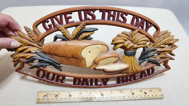 Vintage Sexton Cast "Give Us This Day Our Daily Bread" Plaque/Wall Hanger/Sign
