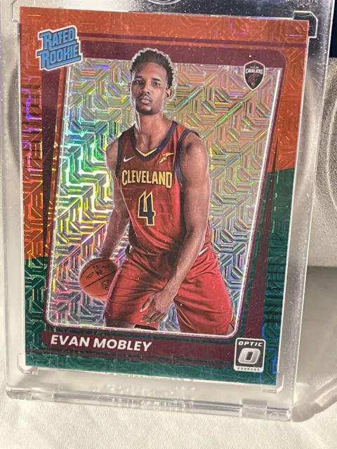 Evan Mobley 2021 2022 Hoops Basketball Series Mint Rookie Card 234  Picturing him in his Red Cleveland Cavaliers Jersey