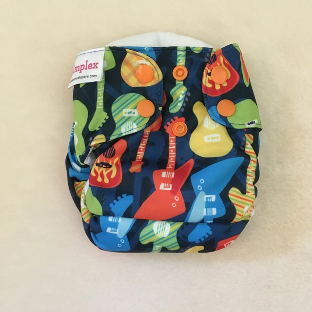 Blueberry Newborn Simplex All-In-One Cloth Diaper - Limited Edition Guitar Print