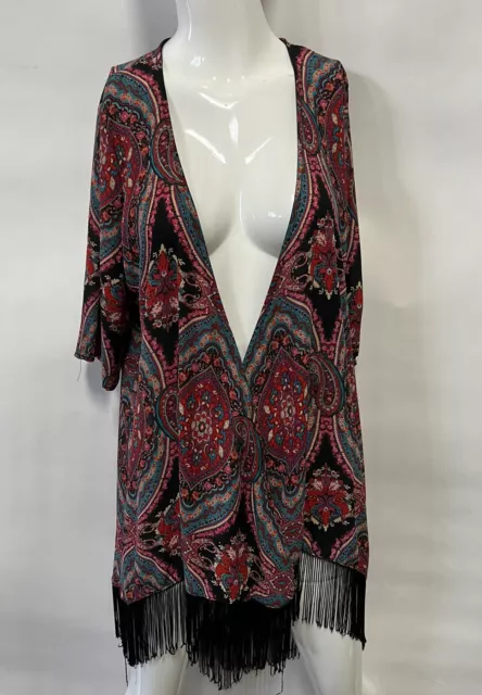 Design Lab Womens Paisley Kimono Blouse ~ Size XS Extra Small 2