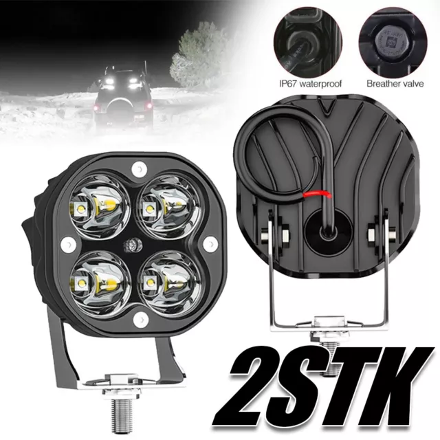 2x 20W LED Arbeitsscheinwerfer 12V 6500K Offroad Scheinwerfer Traktor Bagger SUV