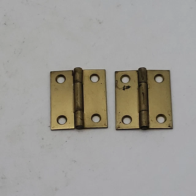 Brass Hinges, Four Hole Mounting, Vintage National Man Co., Pair Set
