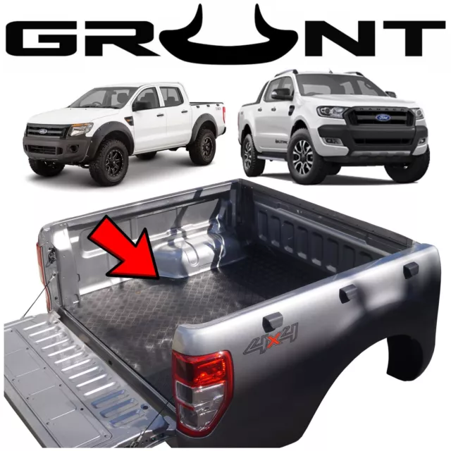 Grunt 4x4 Heavy duty rubber checker plate ute tray mat Ford Ranger PX 2011-2022