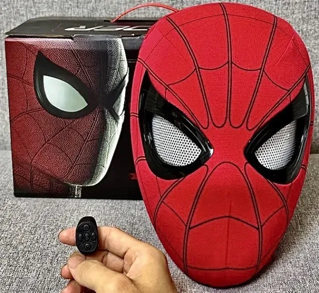 SPIDER MAN MASK Headgear Cosplay Moving Eyes Electronic 1:1 Remote