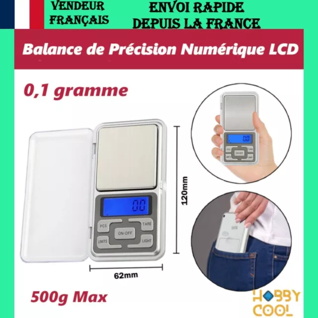 BALANCE DE PRÉCISION numérique de poche - 0,1 gramme - Ecran LCD